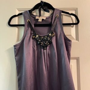 Michael Kors-dark gray silk sleeveless blouse